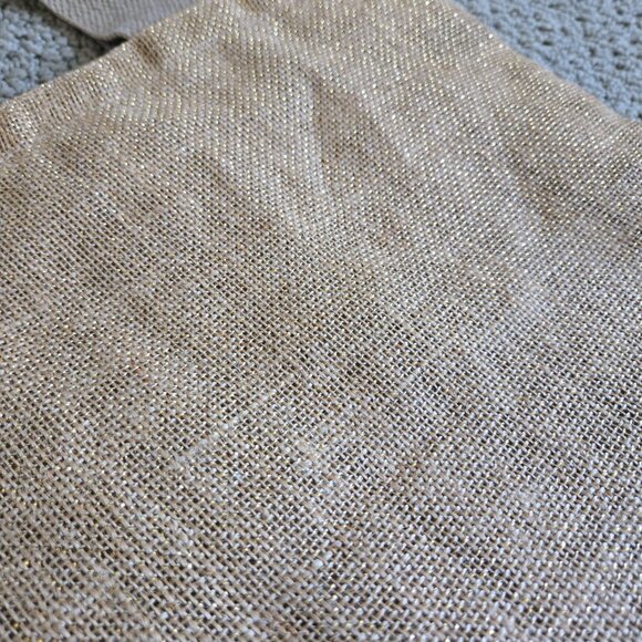 Brand New Indian Denim Jute Bag with gold Pattern, Made in India - Picture 6 of 8